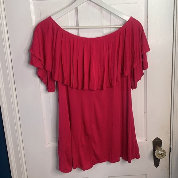 Free People Beach Pretty Lady Off the Shoulder Pink Magenta Top W-490 Sz S - Picture 6 of 6